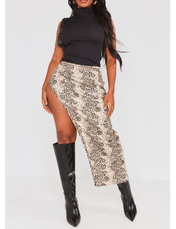 Fusta PRETTYLITTLETHING, crem