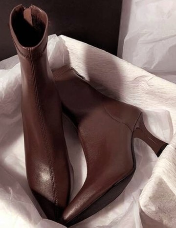 Botine SHEIN, maro