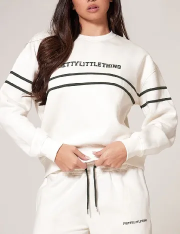 Bluza PRETTYLITTLETHING, alb Alb