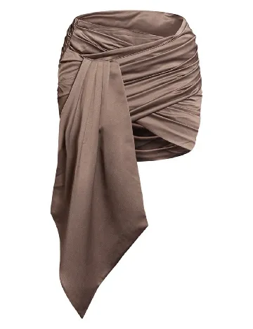 Fusta PRETTYLITTLETHING Plus Size, maro