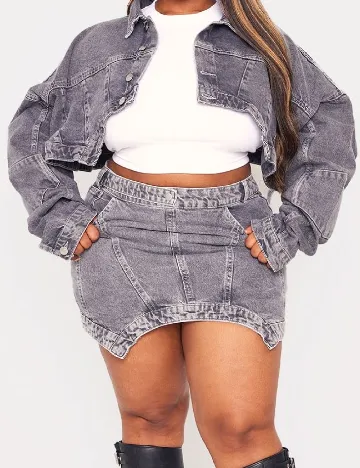 Fusta PRETTYLITTLETHING Plus Size, gri