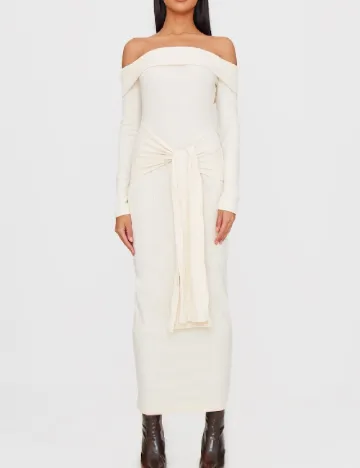 Rochie medie PRETTYLITTLETHING, ecru