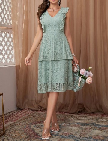 Rochie medie Ticosa, verde