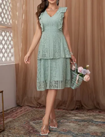 Rochie medie Ticosa, verde