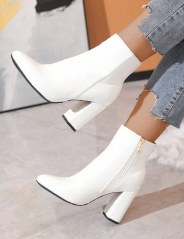 Botine SHEIN, alb