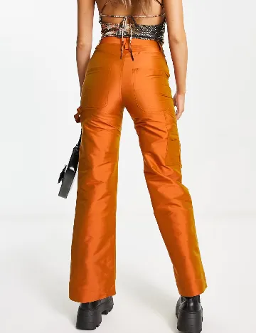 Pantaloni COLLUSION, caramiziu