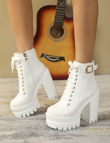 Botine SHEIN, alb