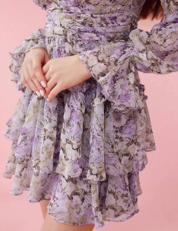 Rochie scurta SHEIN, floral print Floral print