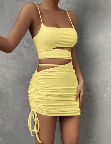 Rochie scurta SHEIN, galben