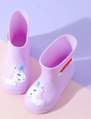 Cizme de ploaie Shein Kids, mov