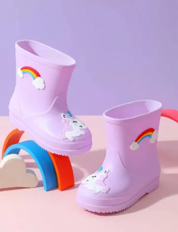 Cizme de ploaie Shein Kids, mov