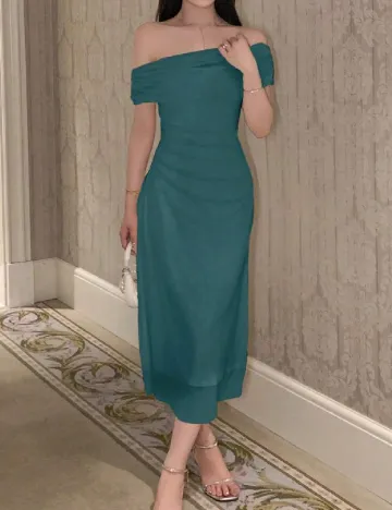Rochie lunga Dazy, verde