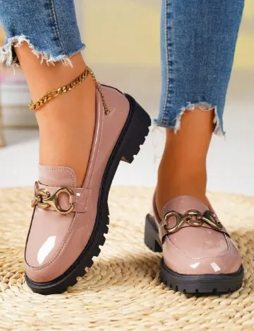 Mocasini SHEIN, roz pudra
