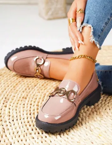 Mocasini SHEIN, roz pudra