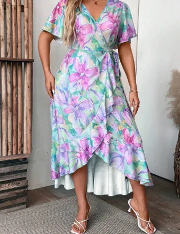 Rochie medie SHEIN CURVE, floral print Floral print
