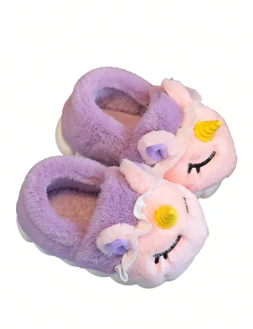 Papuci de Casa Shein Kids, roz/mov