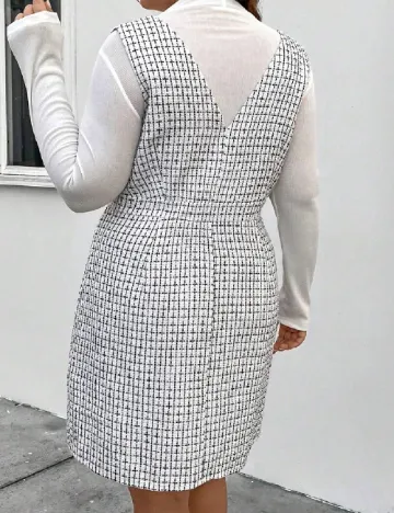 Rochie scurta SHEIN CURVE, alb/negru