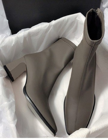 Botine SHEIN, verde inchis