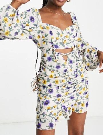 Rochie scurta Lashes of London, floral print Floral print