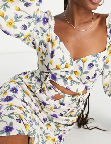 Rochie scurta Lashes of London, floral print Floral print
