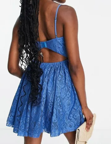 Rochie scurta Love Triangle, albastru