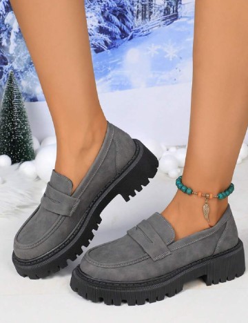 Mocasini SHEIN, gri