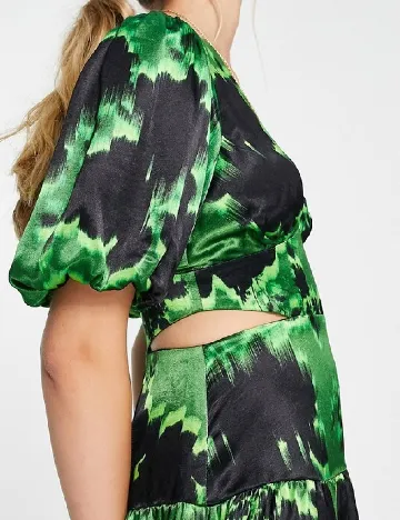 Rochie medie Top Shop, negru/verde Verde