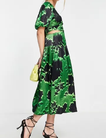 Rochie medie Top Shop, negru/verde Verde