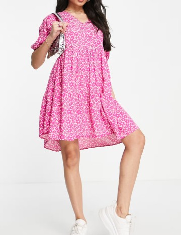 Rochie scurta Pieces, roz