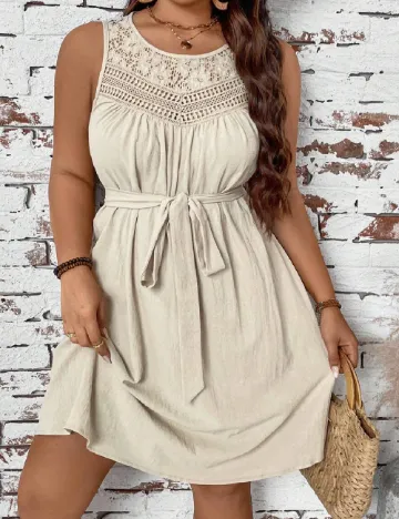 Rochie scurta SHEIN CURVE, bej Crem