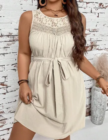 Rochie scurta SHEIN CURVE, bej Crem