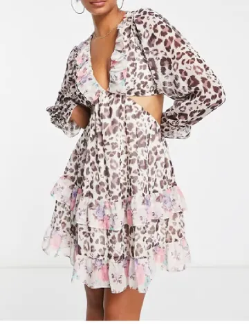 Rochie scurta Miss Selfridge, animal print Animal print