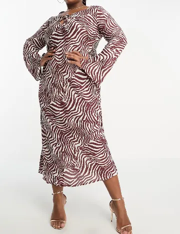 Rochie medie ASOS Curve, alb/maro Maro