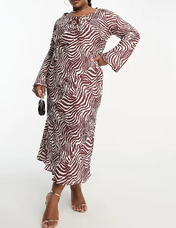 Rochie medie ASOS Curve, alb/maro Maro