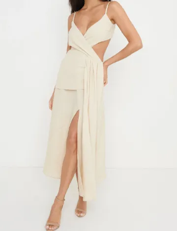Rochie medie Pretty Lavish, bej Crem