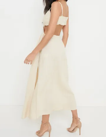 Rochie medie Pretty Lavish, bej Crem