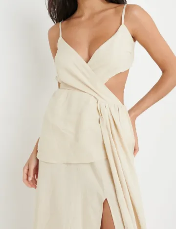 Rochie medie Pretty Lavish, bej Crem