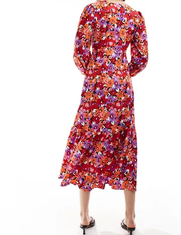 Rochie medie Violet Romance, floral print