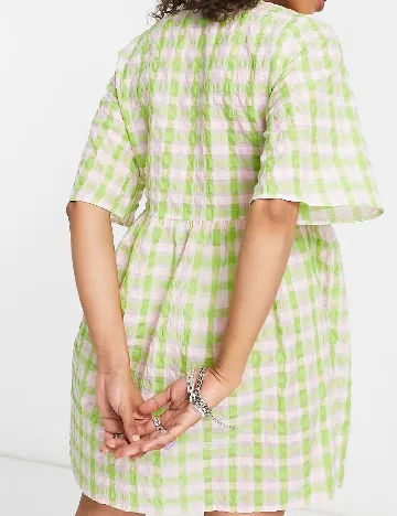 Rochie scurta ASOS, verde/roz