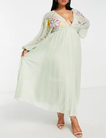Rochie lunga ASOS Curve, verde Verde