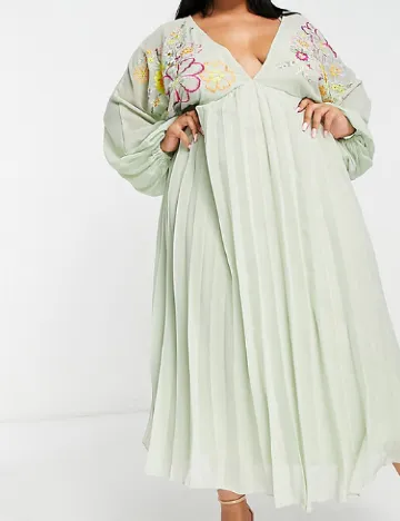 Rochie lunga ASOS Curve, verde Verde