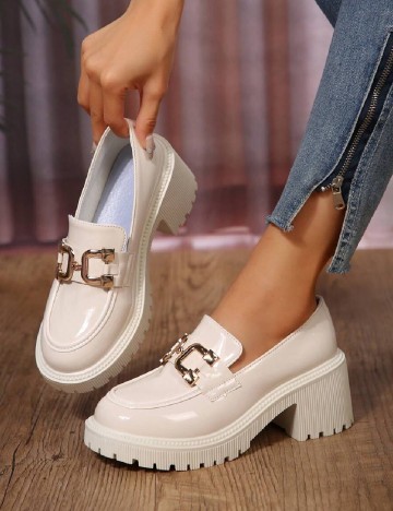 Mocasini SHEIN, ecru