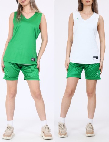 Maiou reversibil Jordan, verde/alb