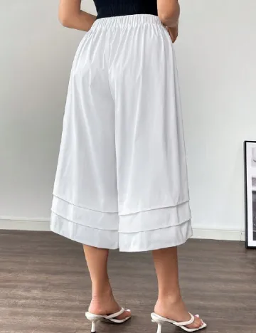 Pantaloni trei sferturi SHEIN, alb