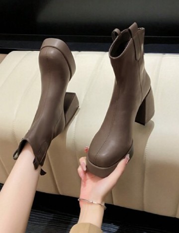 Botine SHEIN, maro