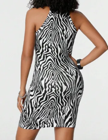 Rochie scurta SHEIN, alb/negru