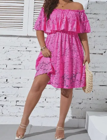 Rochie scurta SHEIN CURVE, roz