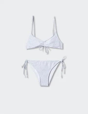 Costum de baie Mango Teen, alb/albastru
