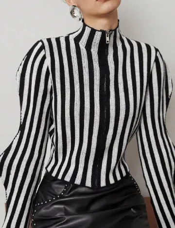 Bluza SHEIN, alb/negru