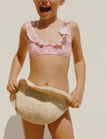 Costum de baie Mango Kids, floral print